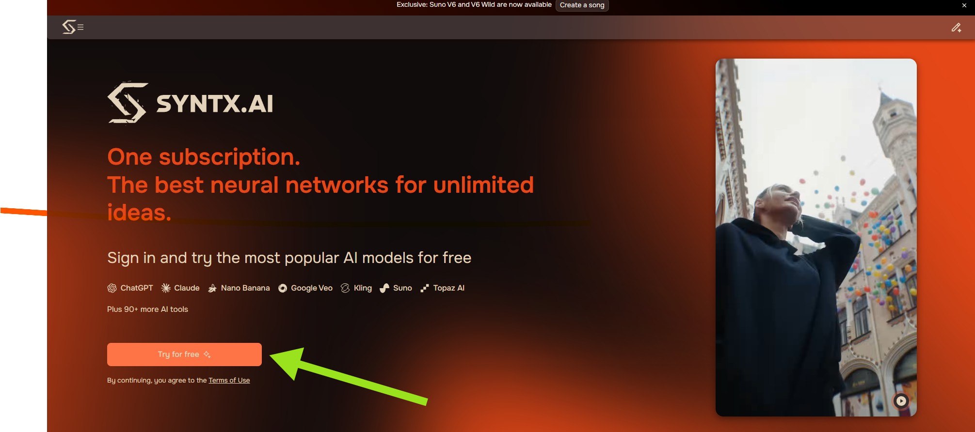 Try for free butonu